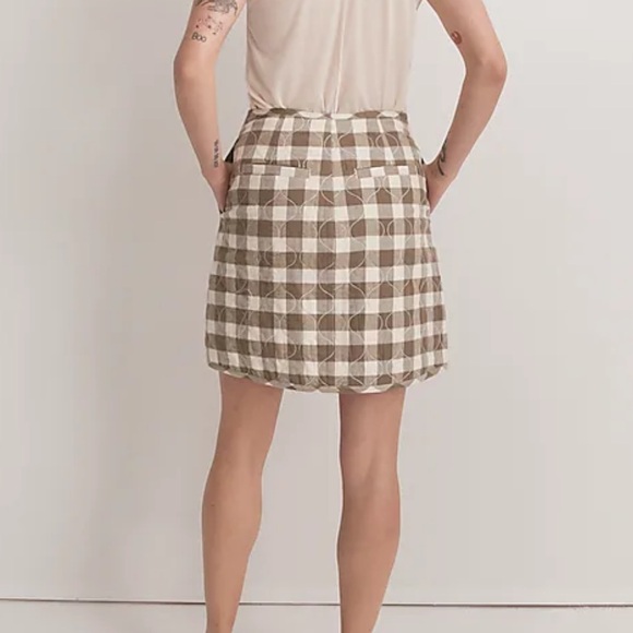 Madewell Quilted Flannel Mini Skirt In Gingham Check NEW - Picture 2 of 10